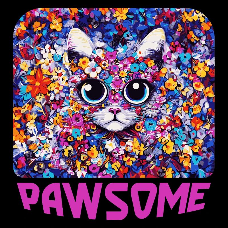 Pawsome - Katze in Blumen
