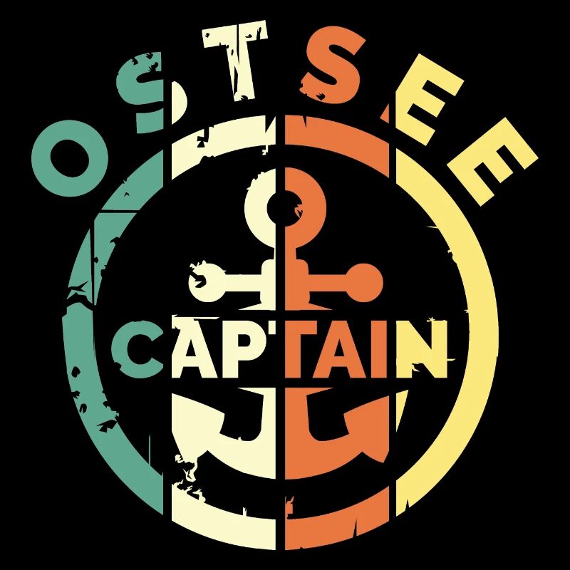 Ostsee captain retro Anker Meer Logo benutzt alt