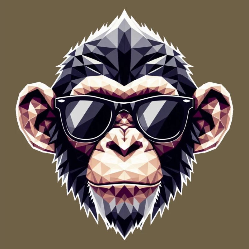 Affe Brille Polygon