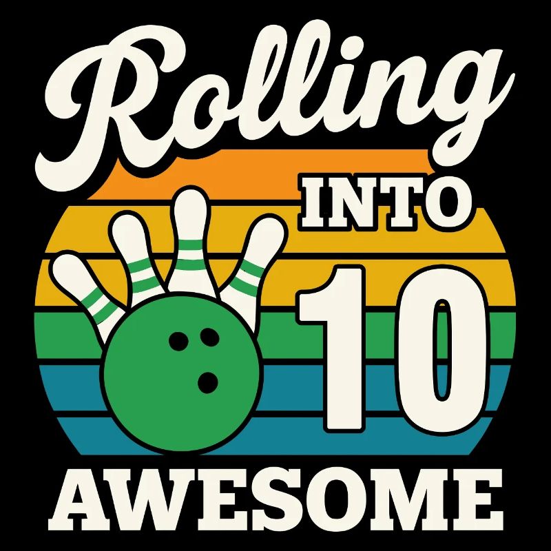 Rouler en 10 conception de bowling amusante