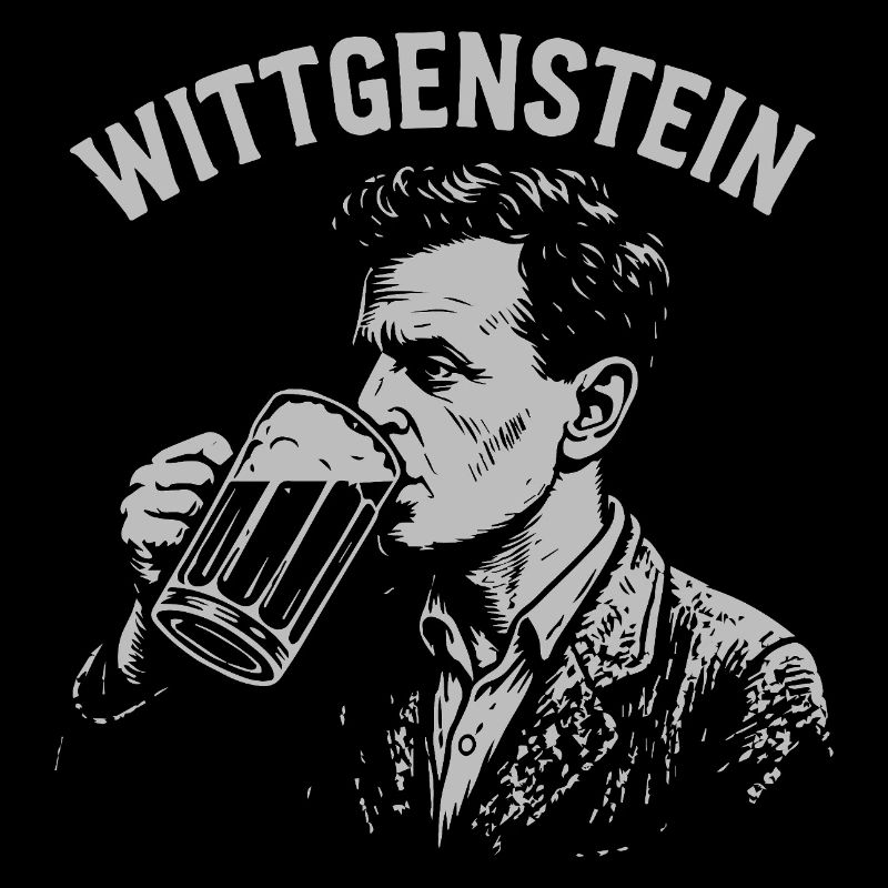 Whittgenstein Beer Drinking Illustration