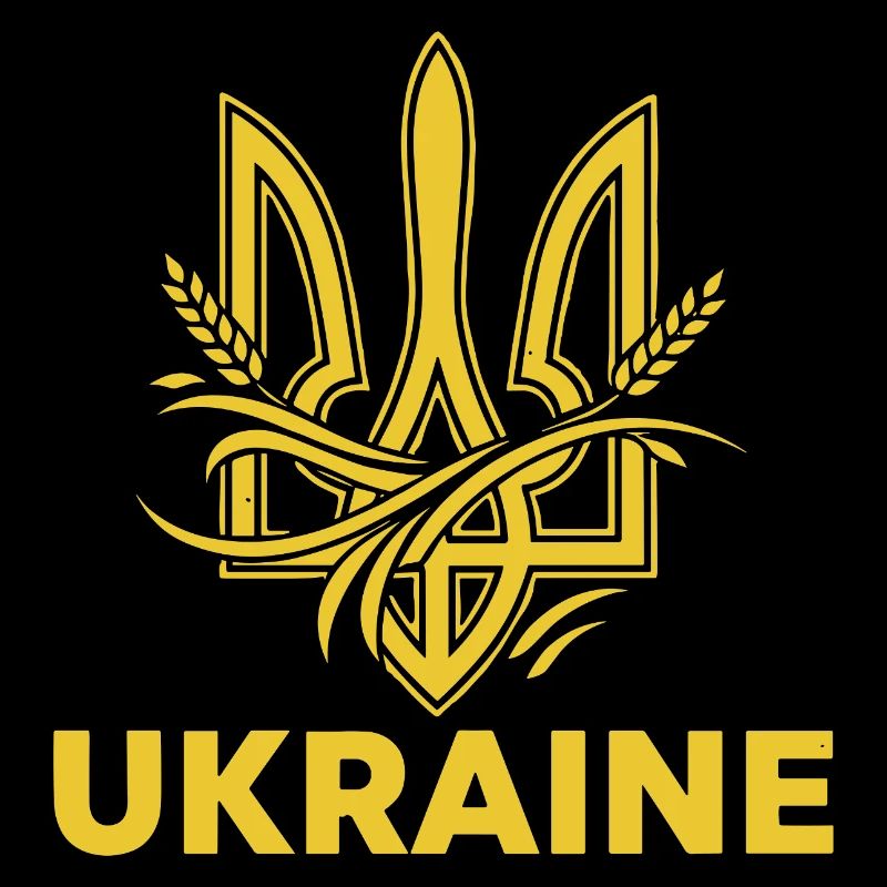 Trident ukrainien avec motif de blé
