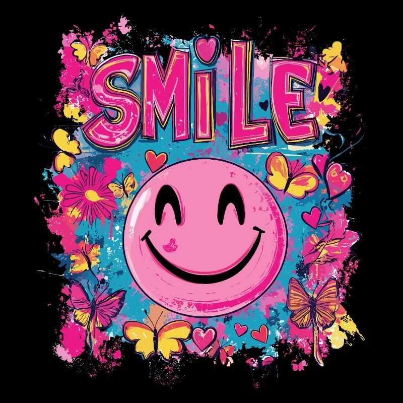 Smile the full day - heart butterfly