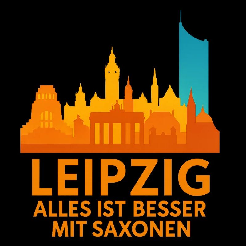 Leipzig Skyline Saxonen Spruch