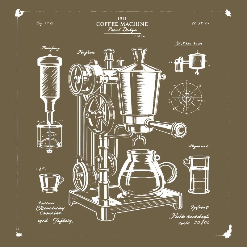 plan de machine à expresso rétro