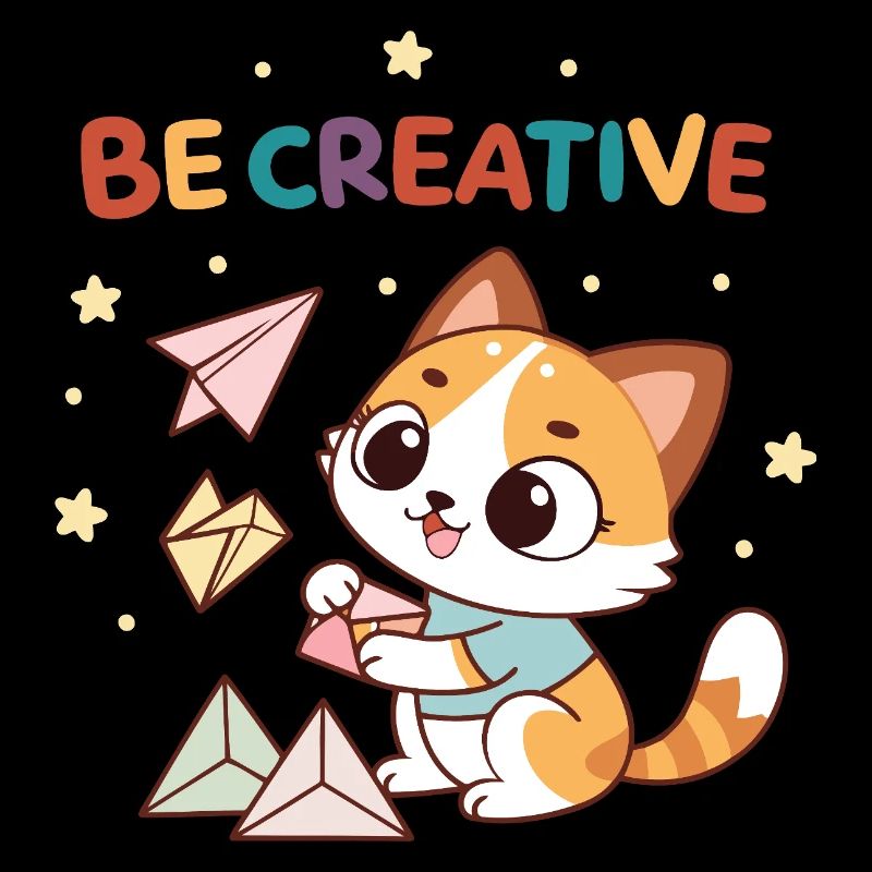 Chaton Créatif et Avions en Papier