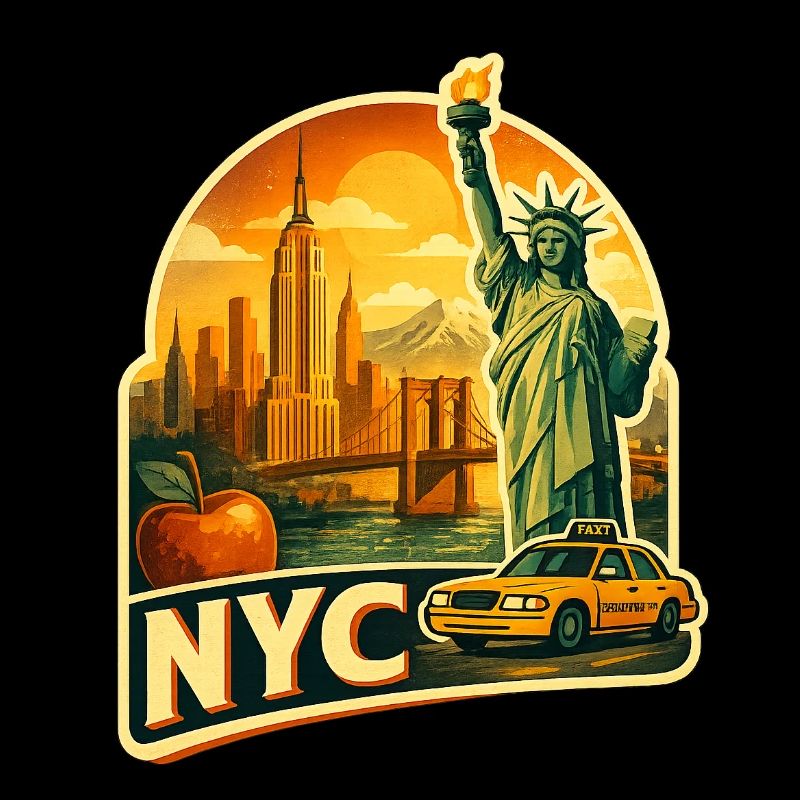 Autocollant rétro de la skyline de New York