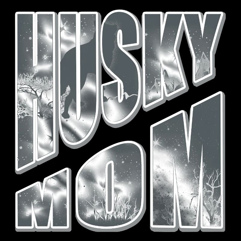 Maman Husky dans la neige