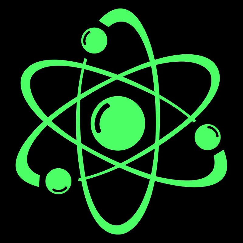 Neonatom-Design: Strahlendes Atombild