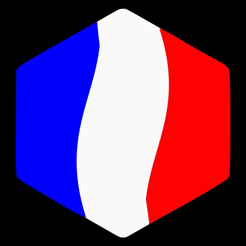 Abstract Tricolor Blue White Red Curved