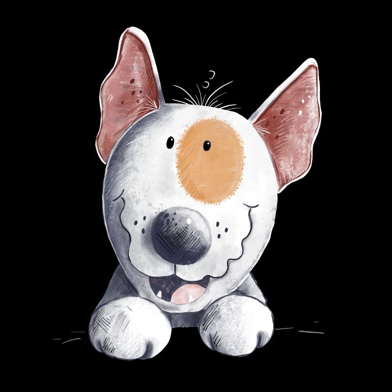 Funny Bull Terrier Head I Bull Terrier Dog
