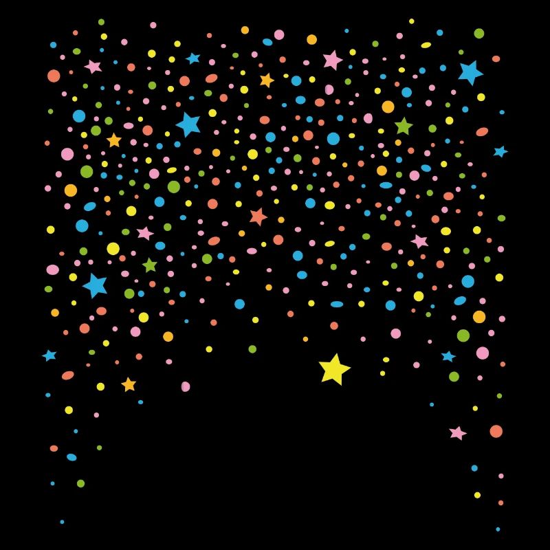 Silvester. Colorful confetti with stars.