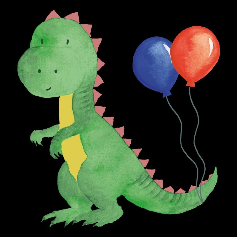 Small dino with balloons