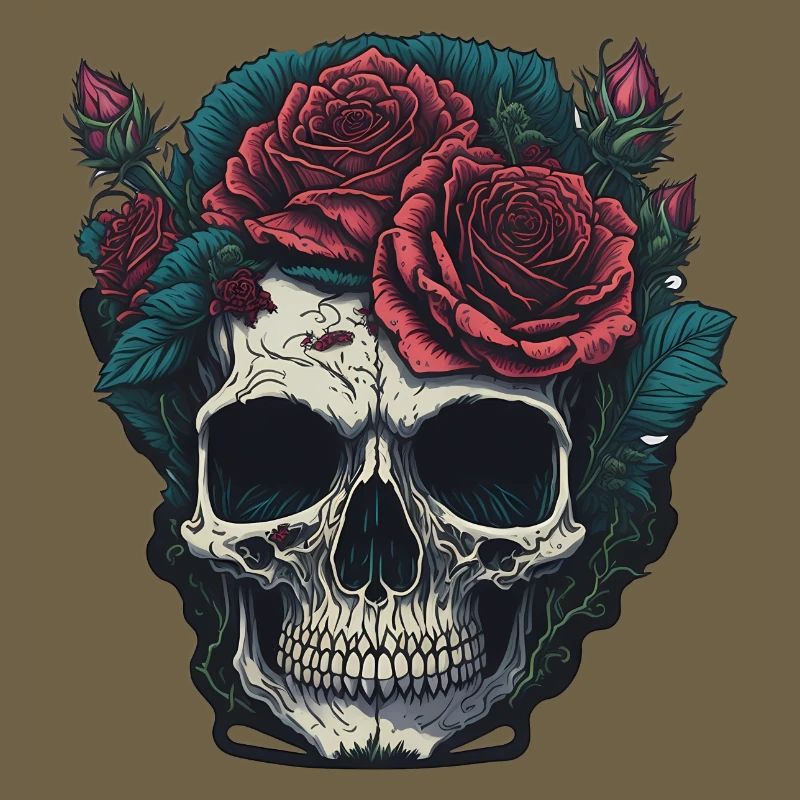 Skull with roses