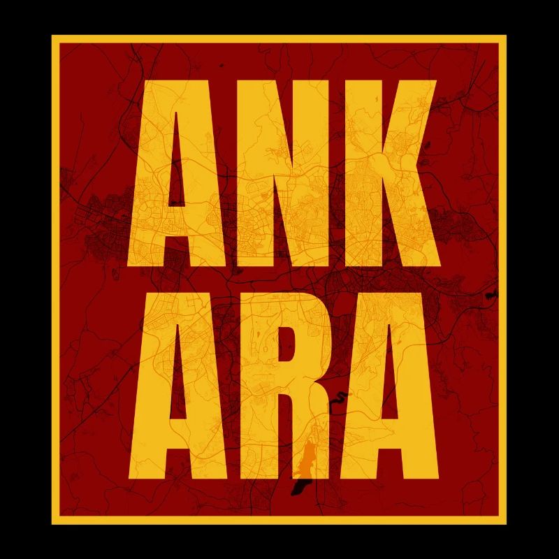 Ankara Lettres majuscules Jaune Rouge