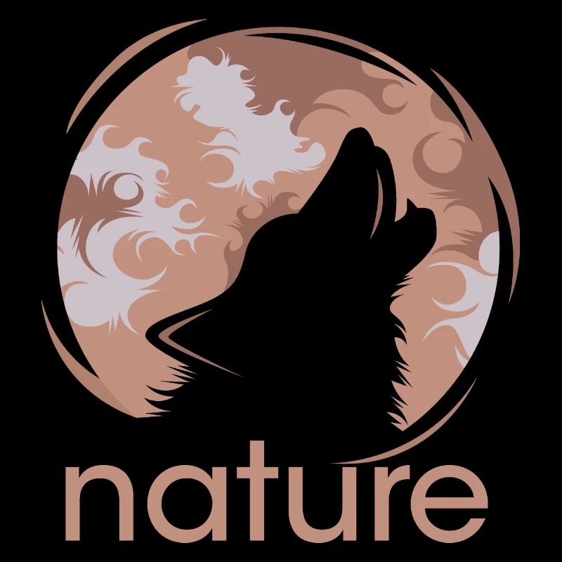 nature wolf moon icon icon illustration forest logo