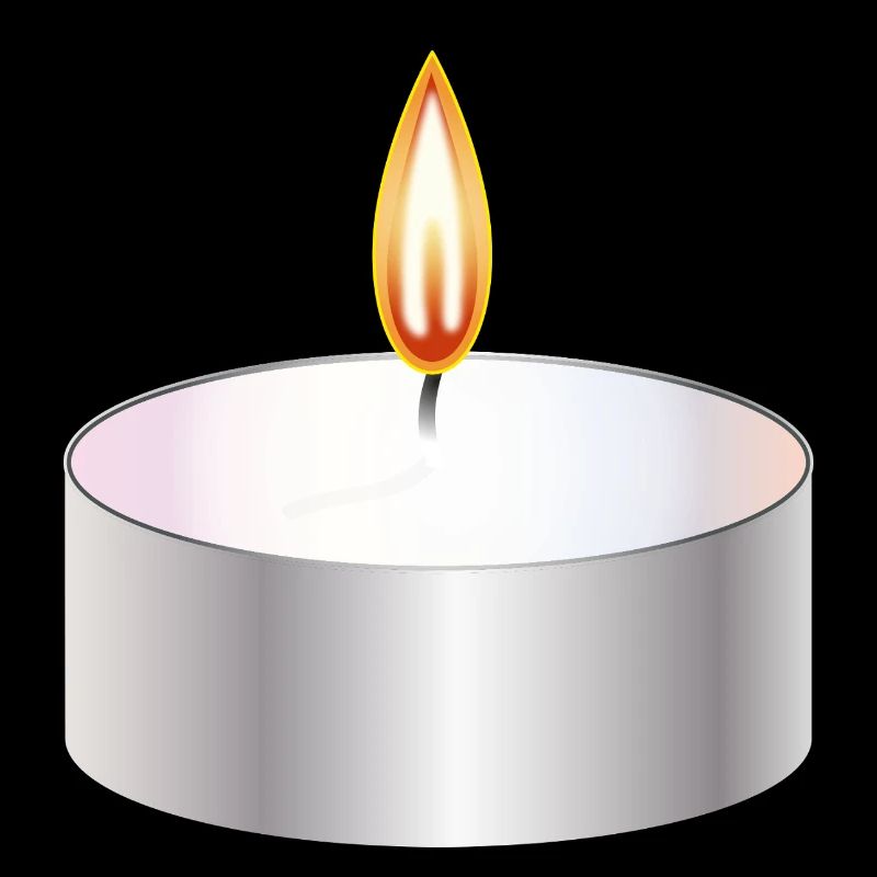 Burning Tealight Candle Simple Symbol