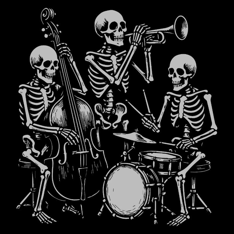 Skelett-Jazzband-Illustration