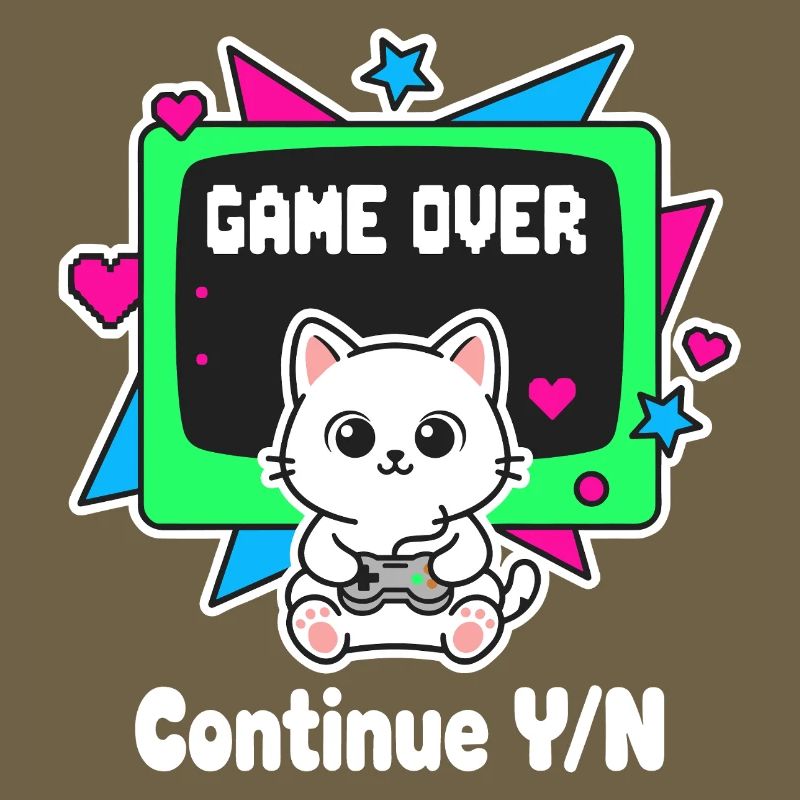 Retro Katzen Controller Game Over