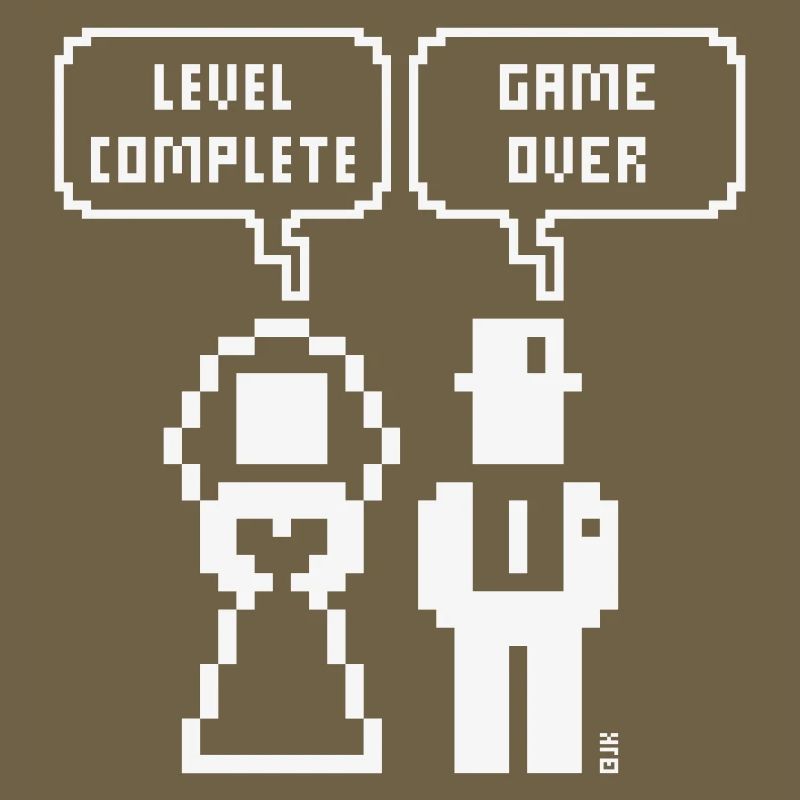 Level Complete – Game Over (JGA / Pixel / Bold W)