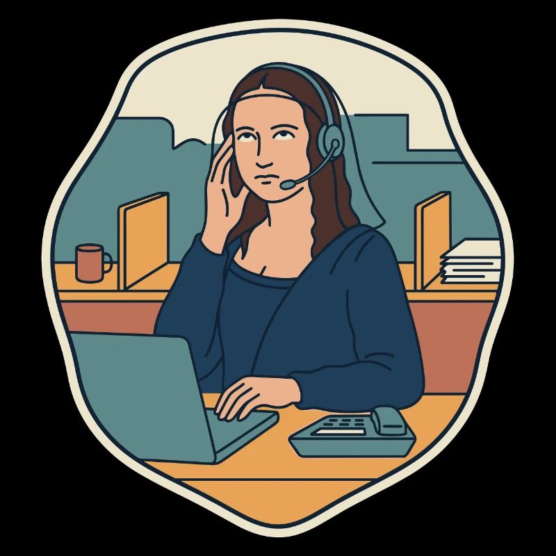 Mona Lisa Callcenter Humor Illustration