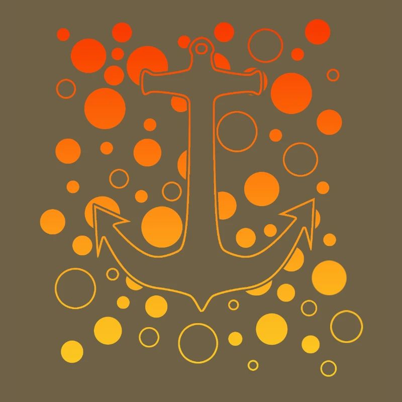 Leuchtender Anker mit Bubbles