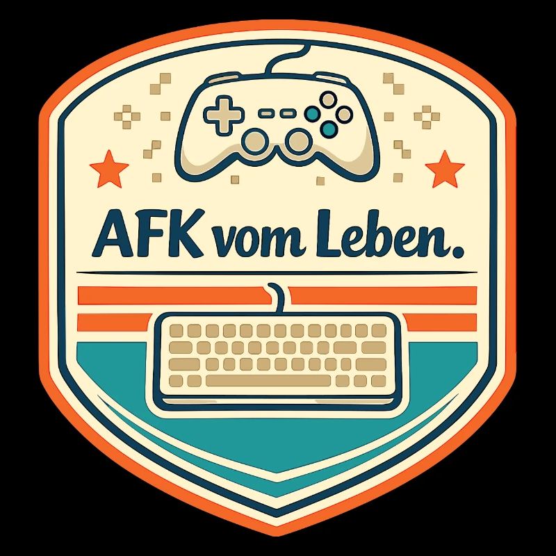 AFK vom Leben Retro Badge