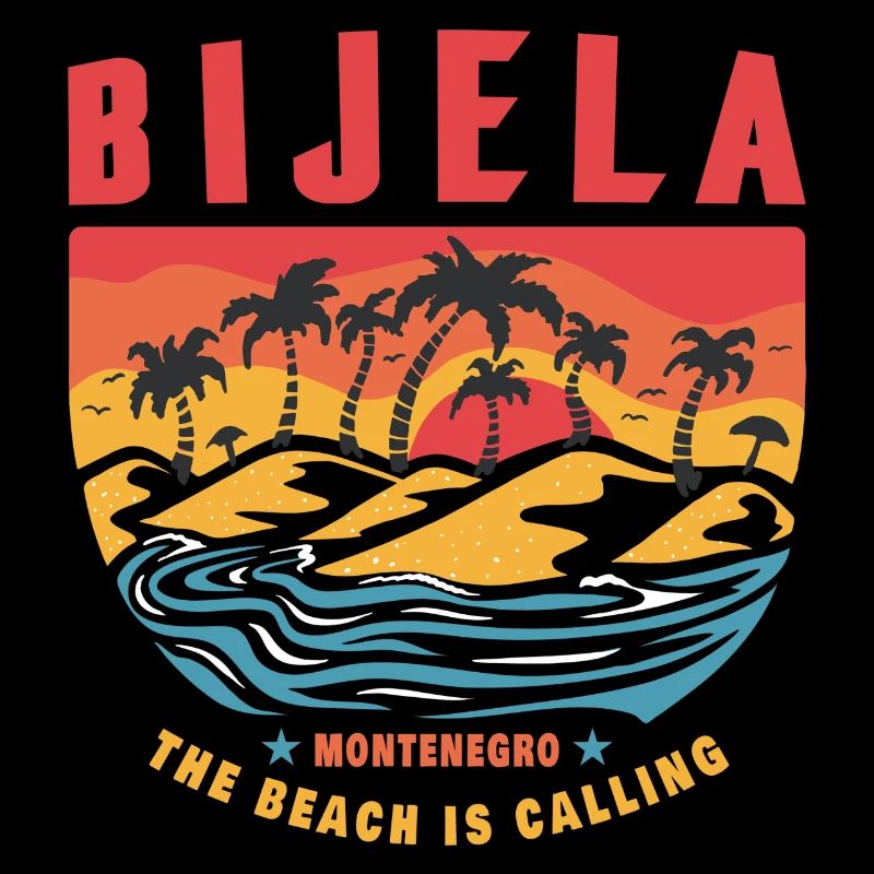 Bijela Montenegro palm tree beach design