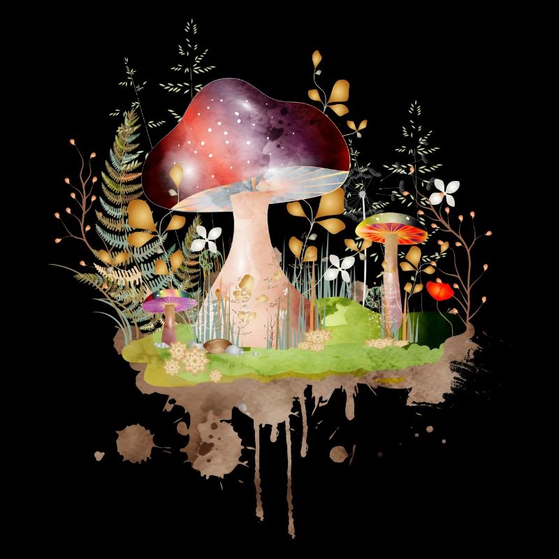 Aquarelle de champignon colorée inspirée par la nature
