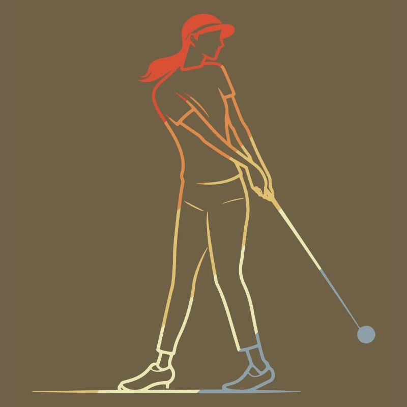 Dessin au trait de golfeuse
