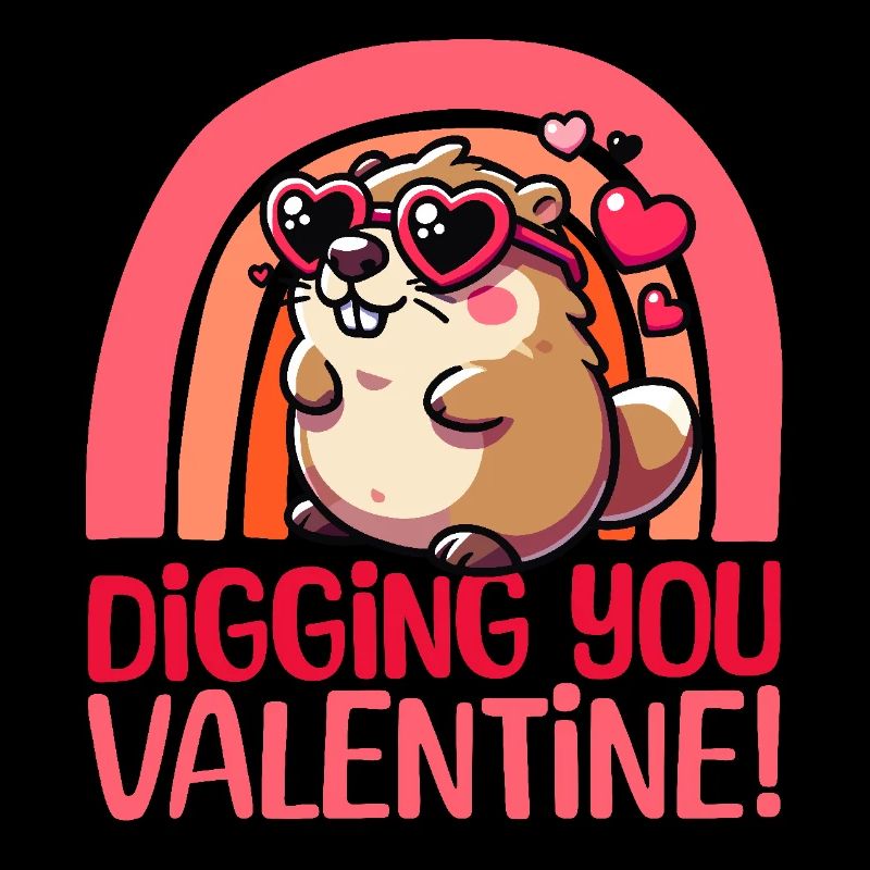 Tu es génial, Valentin - Design de marmotte mignon