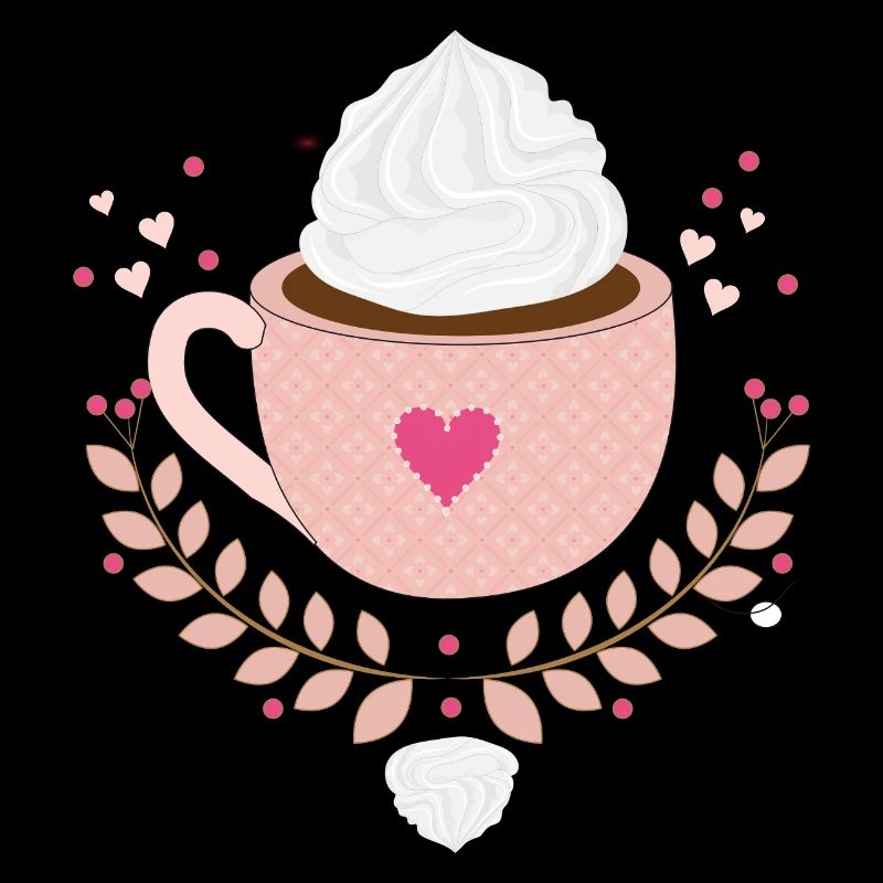 tasse décorée avec amour avec garniture à la crème et cœur