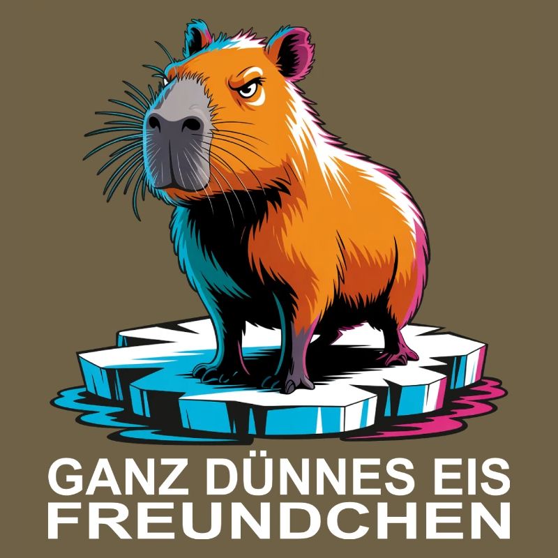 Capybara Meme – Ganz dünnes Eis Spruch
