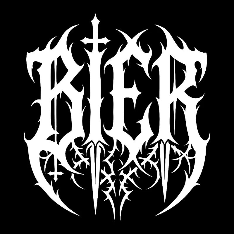 Bier – Black Metal Logo Schriftzug