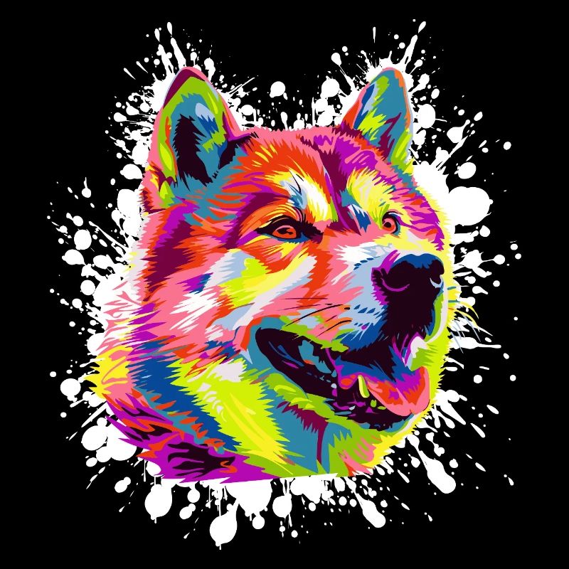 Portrait coloré de chien dans le style pop art