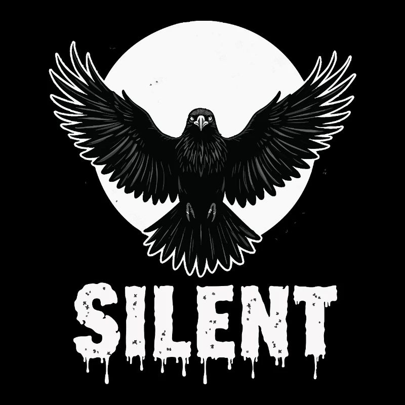 Silent – Dark Raven Gothic Motiv