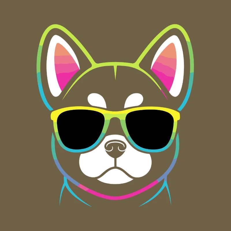Regenbogenhund mit Brille