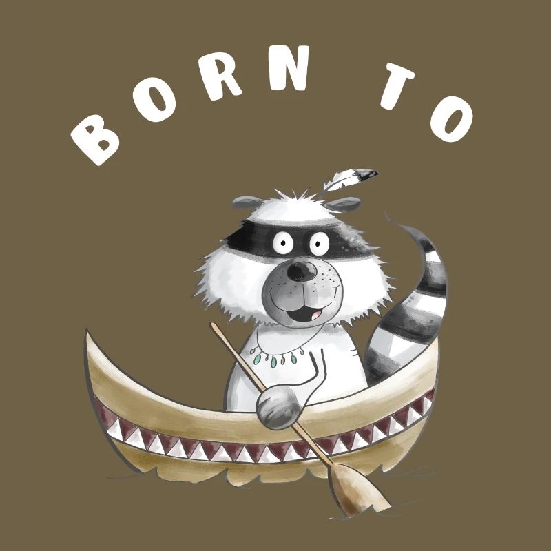 Zum Paddeln oder Rudern Geboren Waschbär Geschenk