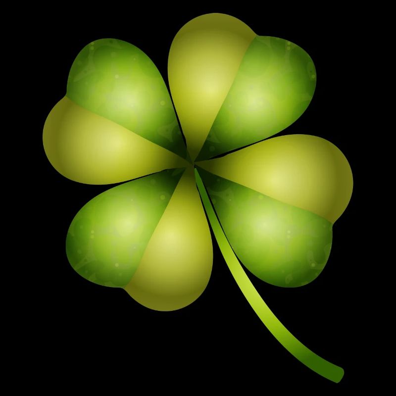 trèfle à quatre feuilles dans des tons verts brillants