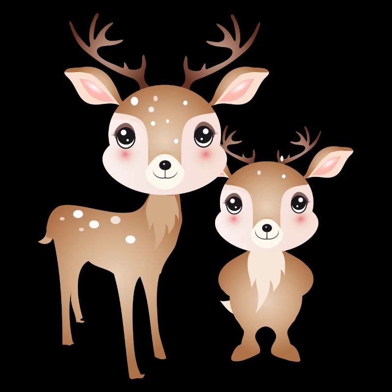 Deux cerfs mignons - motif préféré pour deux