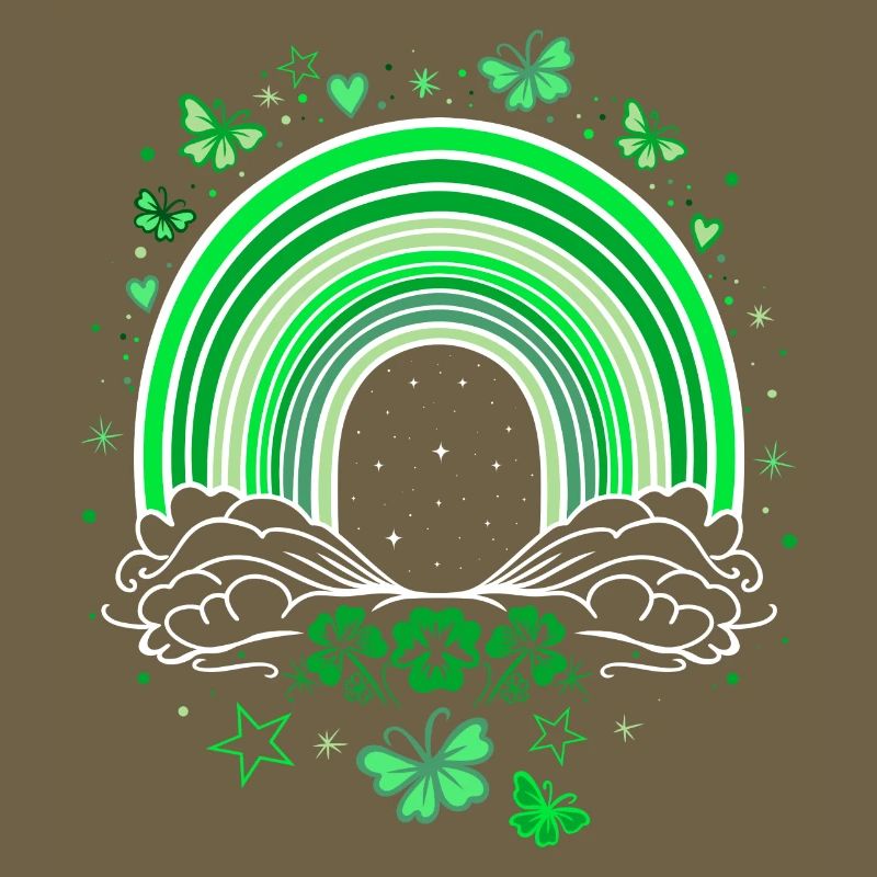 St Patricks Day Regenbogen mit Schmetterlingen