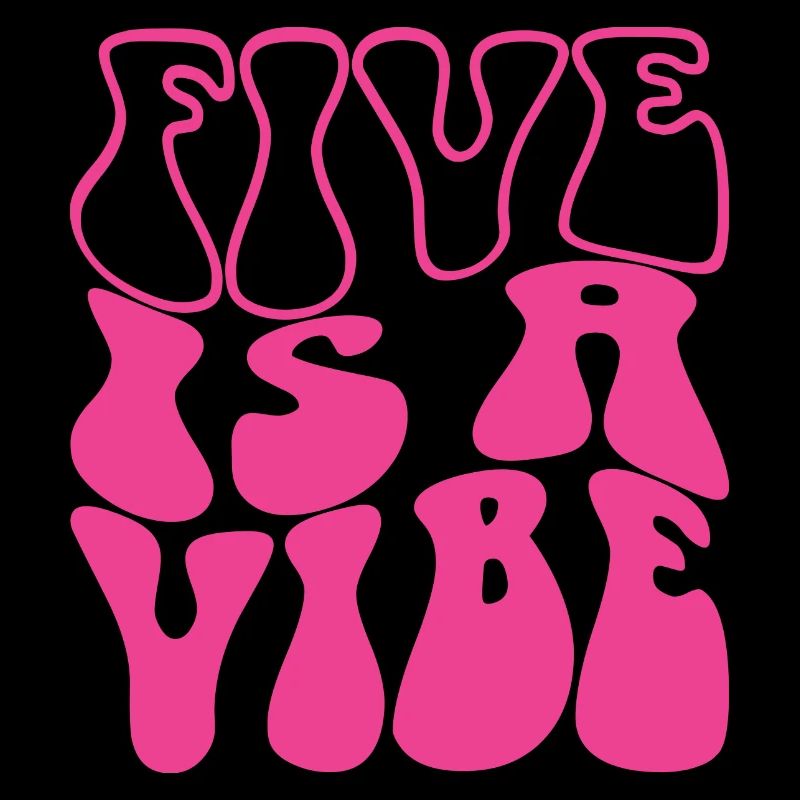 Five Is A Vibe Pink 5 Jahre alte Mädchen 5. Geburtstag
