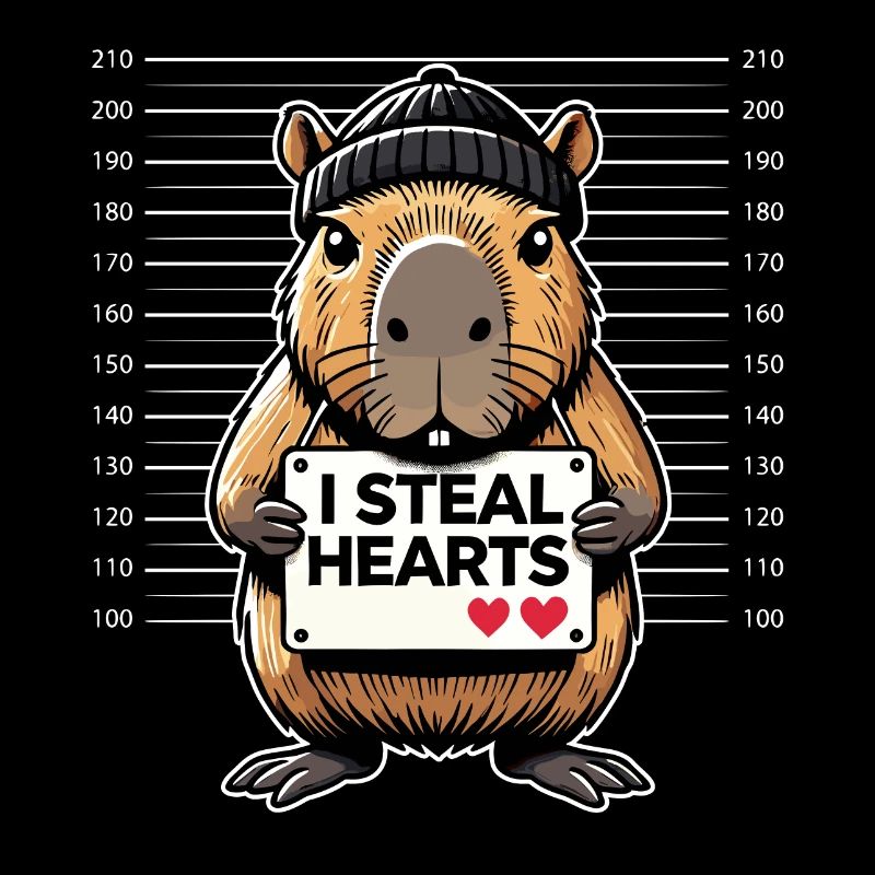 I Steal Hearts – Drôle de Capybara pour la Saint-Valentin