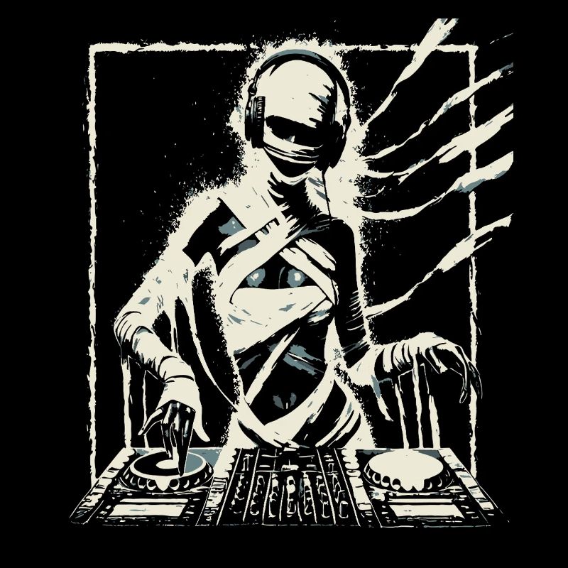 DJ futuriste avec des effets Glitch.