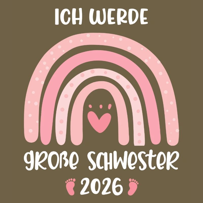 Ich werde große Schwester 2026 Regenbogen Mädchen