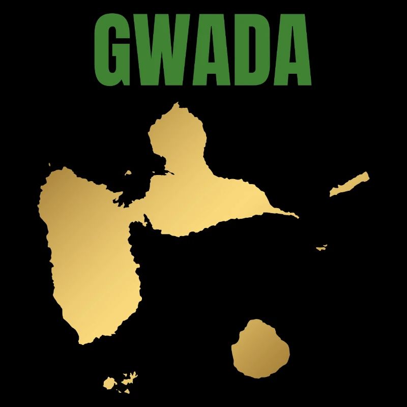 T-shirt GWADA carte dorée Antilles