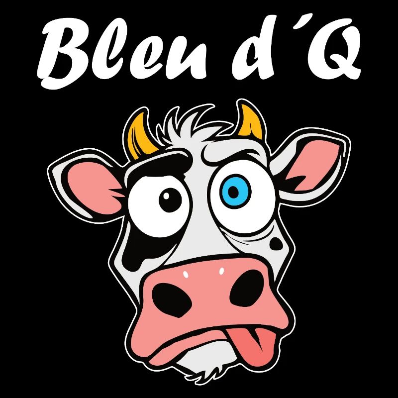 Drôle Vache Stupide Bleu d’Q Dessin animé