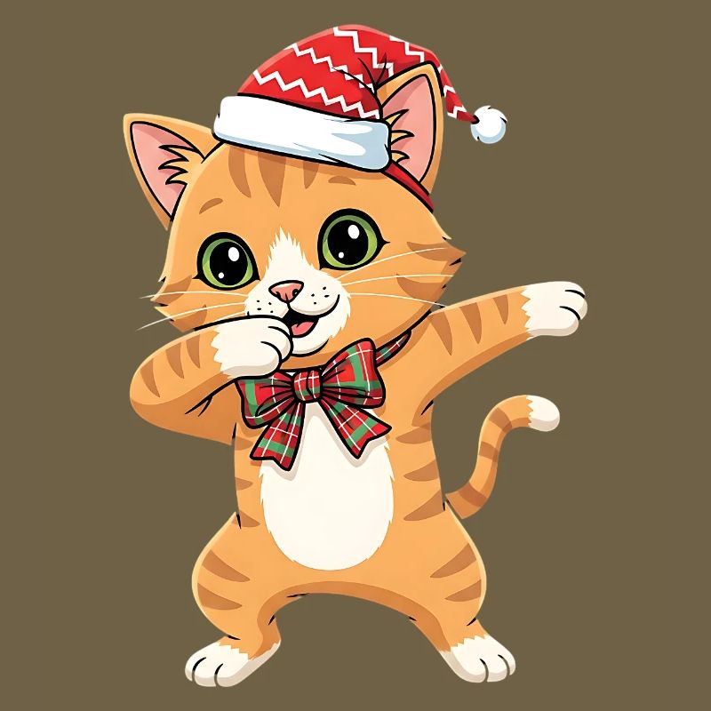 Funny Christmas cat dancing dabbing