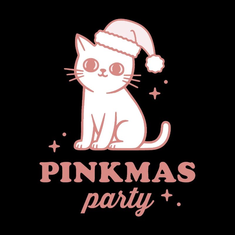 Fête des filles Roses de Noël rose chat drôle