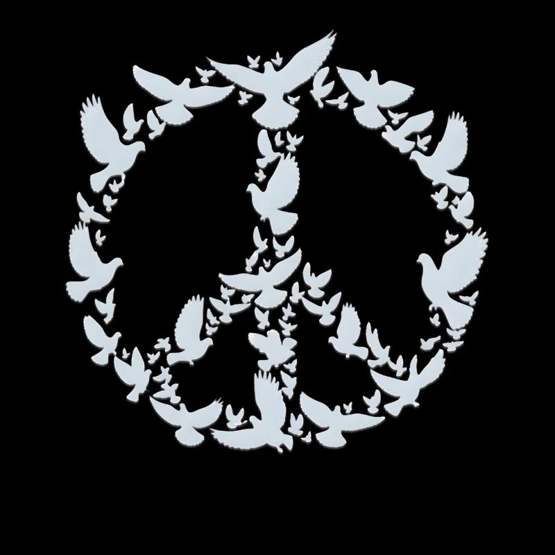 Colombes de la Paix dans le design du symbole de la Paix